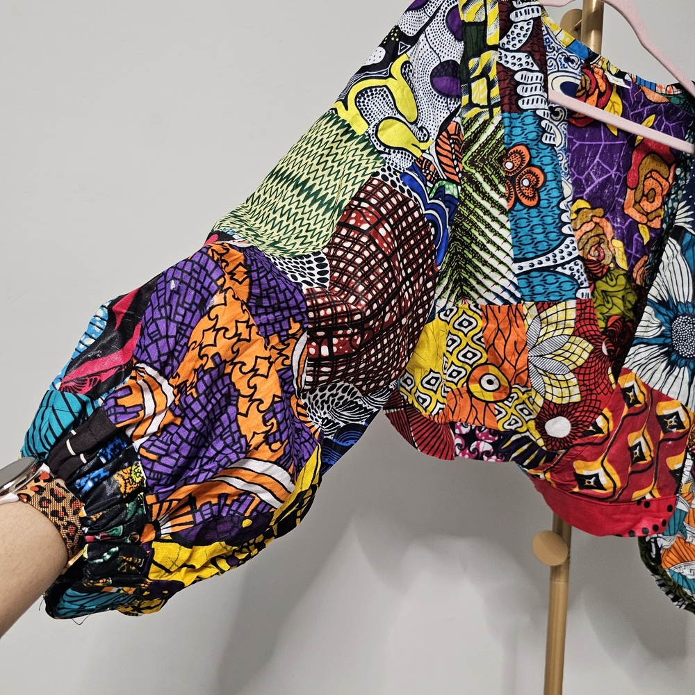 Ankara Peplum Vibrant Multicolor Patchwork Crop W… - image 4